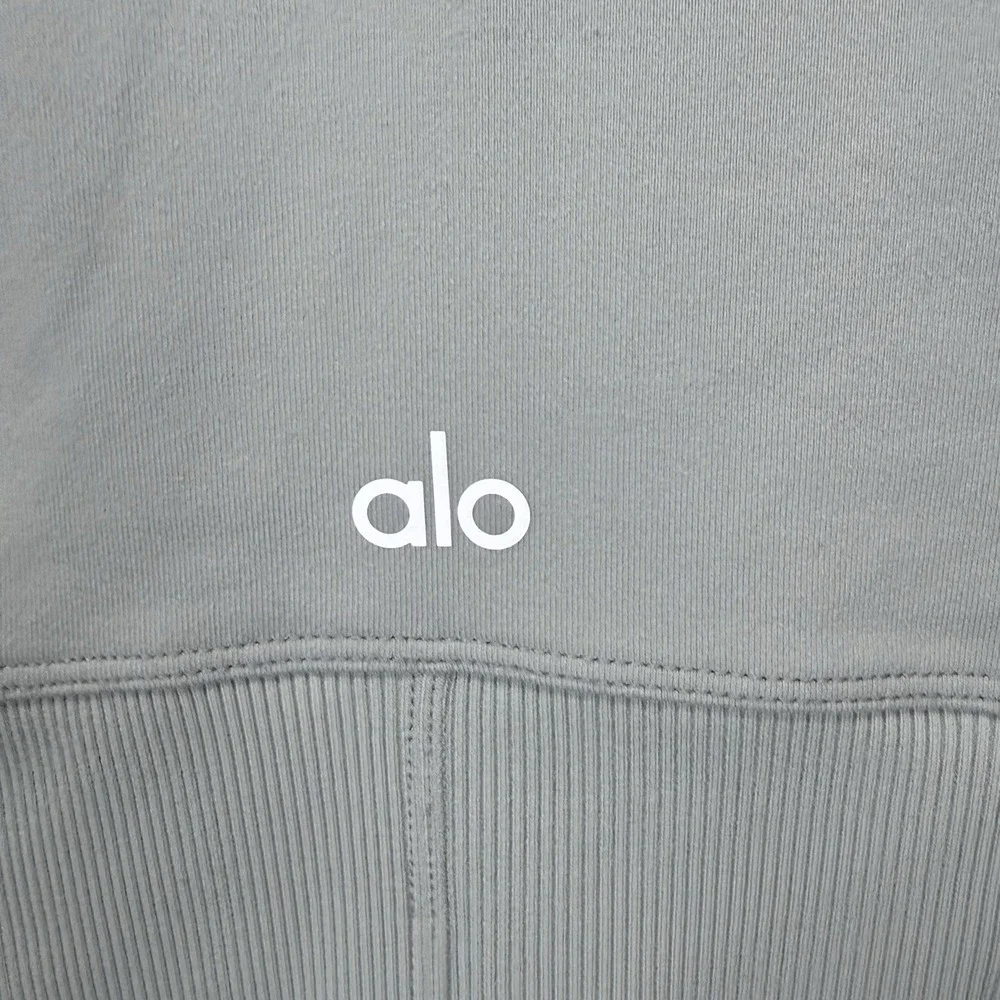ALO Yoga Womens Airbrush Corset Full Zip Jacket Lunar Gray Size Small NWT